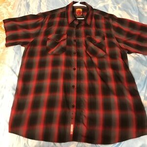 DIXXON Corazon Black and Red Checkered Shirt XL $60